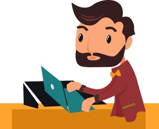 man using laptop banner